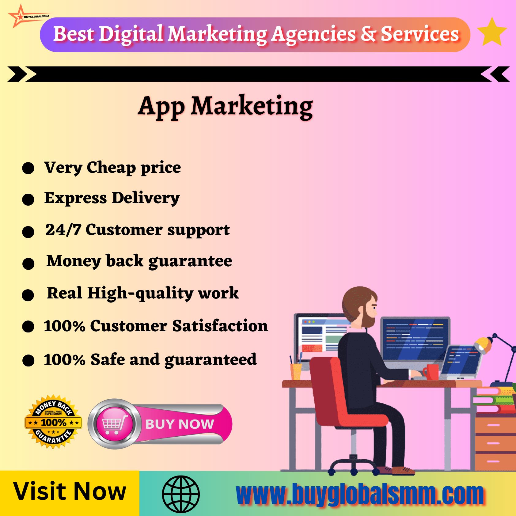 App Marketing-100% Best Service & Permanent...