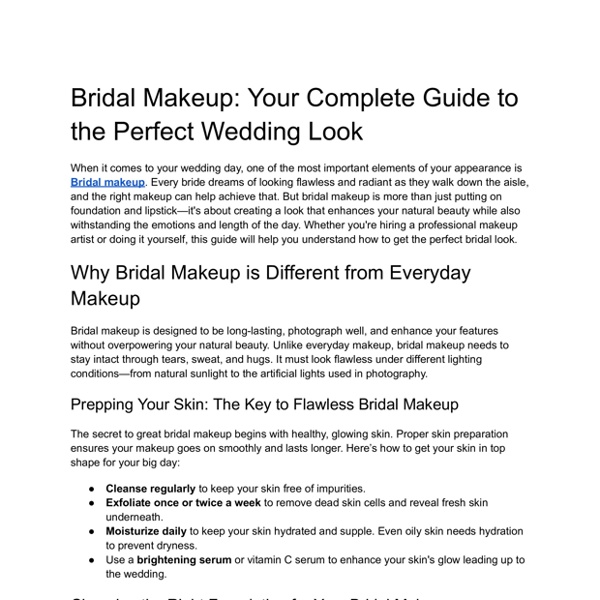 Bridal Makeup | Pearltrees