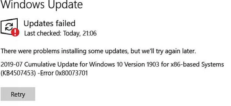 [Fixed] Windows 10/11 Update Error Code 0x80073701