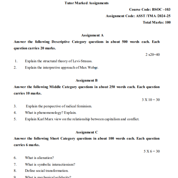 BHIC 102 IGNOU Solved Assignments 2024-25 (English) PDF Download – IGNOU Galaxy