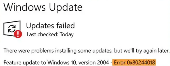 [Fixed] Windows 10/11 Update Error Code 0x80244018