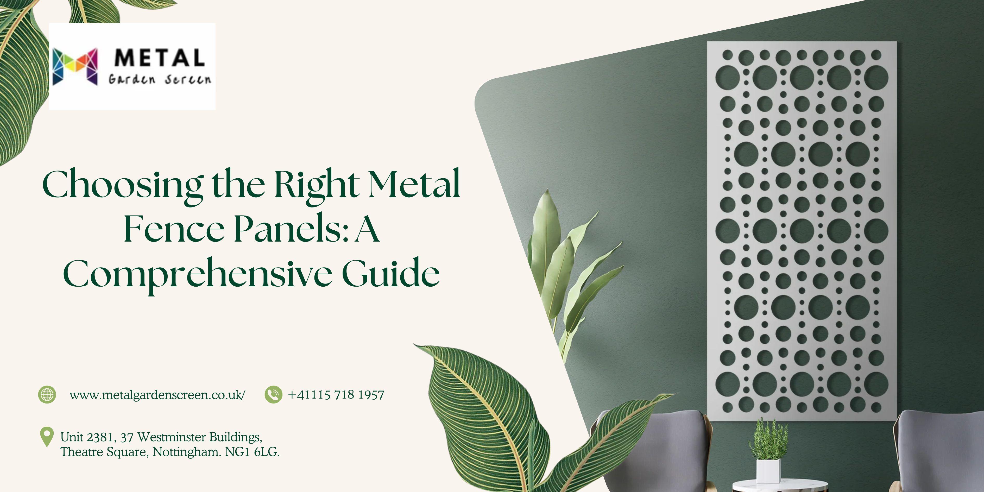 Choosing the Right Metal Fence Panels: A Comprehensive Guide - JustPaste.it