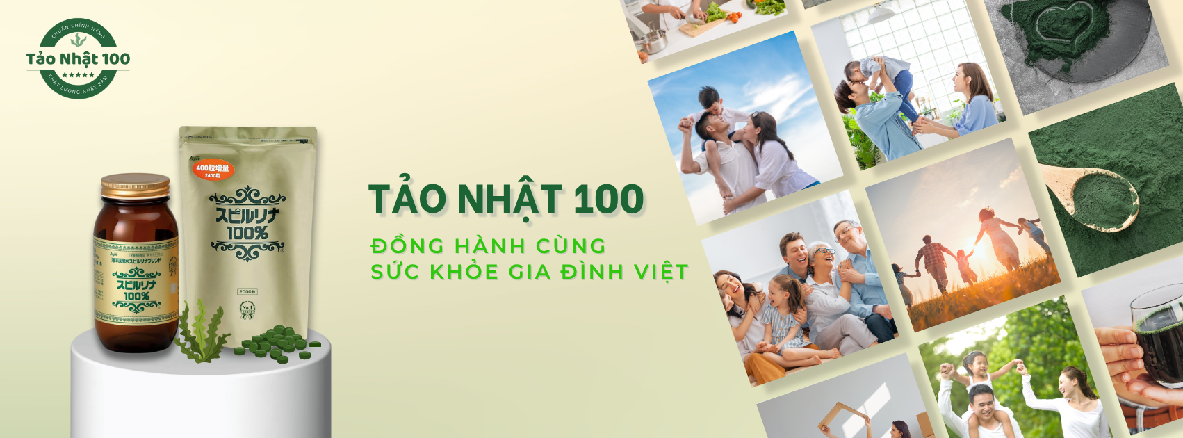 Phân Phối Tảo Xoắn Spirulina Nhật Bản Algae Chính Hãng 100% - Tảo Nhật 100 - Algae Japan