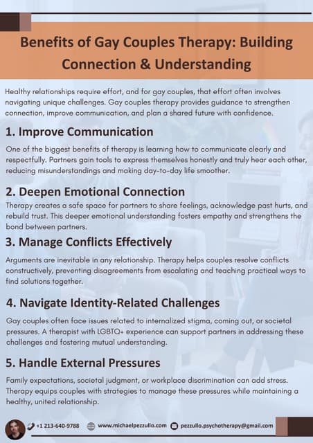 Benefits of Gay Couples Therapy Building Connection & Understanding | PDF