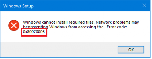 Error Code 0x80070006 for Windows Update - Get solutions