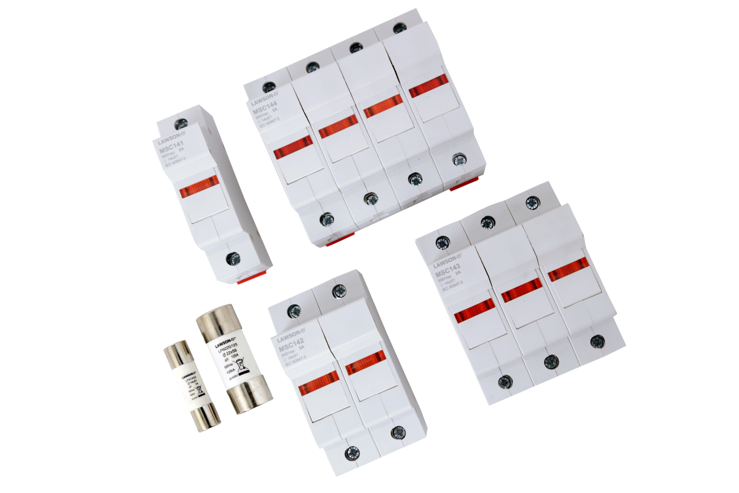 Modular Cylindrical Fuse Holders | DIN Rail | 400–690V | Lawson Fuses