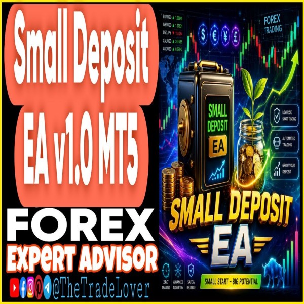 Small Deposit EA v1.0 MT5 (Works on Build 6061) | Forex Robot | MT5 Expert Advisor - The Trade Lovers