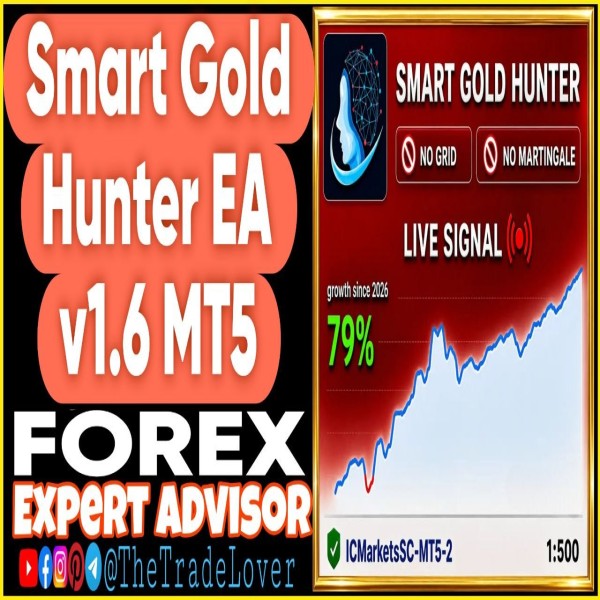 Smart Gold Hunter EA v1.6 MT5 (Works on Build 6061) | Forex Robot | MT5 Expert Advisor - The Trade Lovers