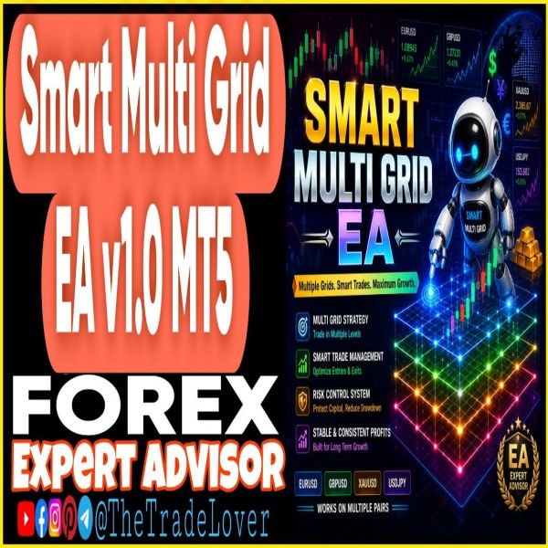 Smart Multi Grid EA v1.0 MT5 (Works on Build 6061) | Forex Robot | MT5 Expert Advisor - The Trade Lovers