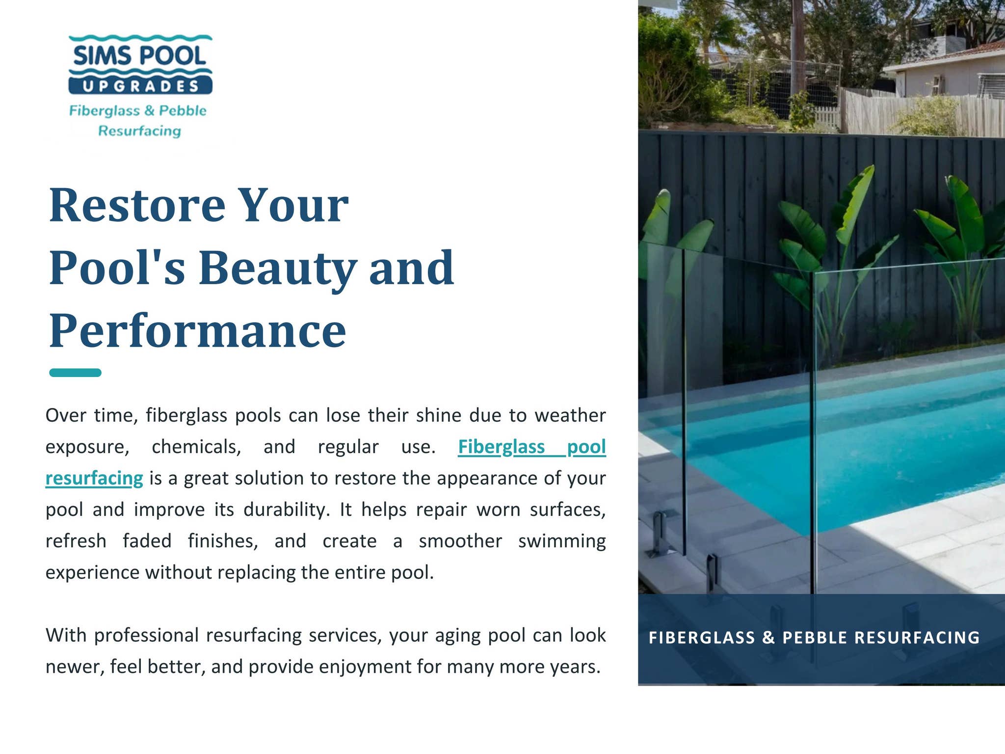 Improve Your Pool With Fiberglass Resurfacing Solutions