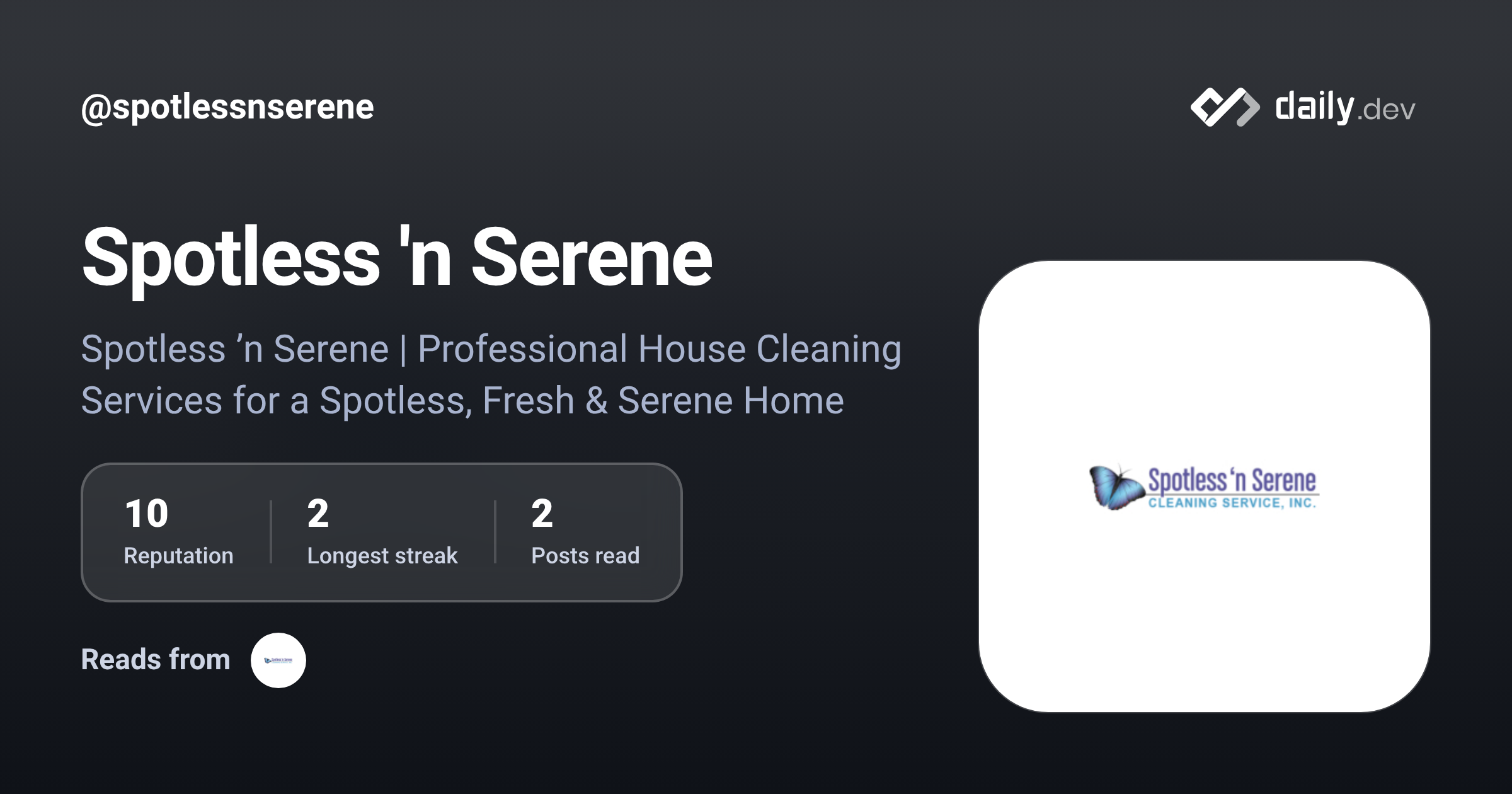 Spotless 'n Serene (@spotlessnserene) | daily.dev